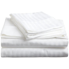 Hotel White Stripe 180TC Flat Sheet