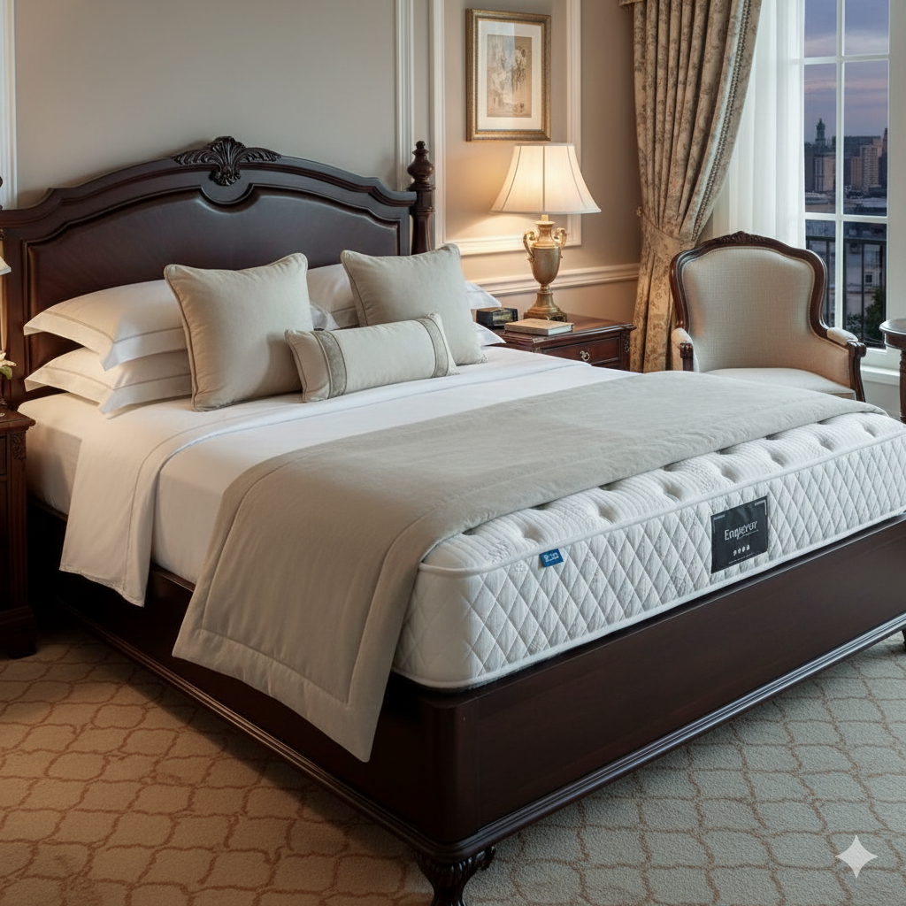 Emperor Mattress — Premium Pocket Spring with Breathable Knitted Fabric for Comfortable Sleep in UAE