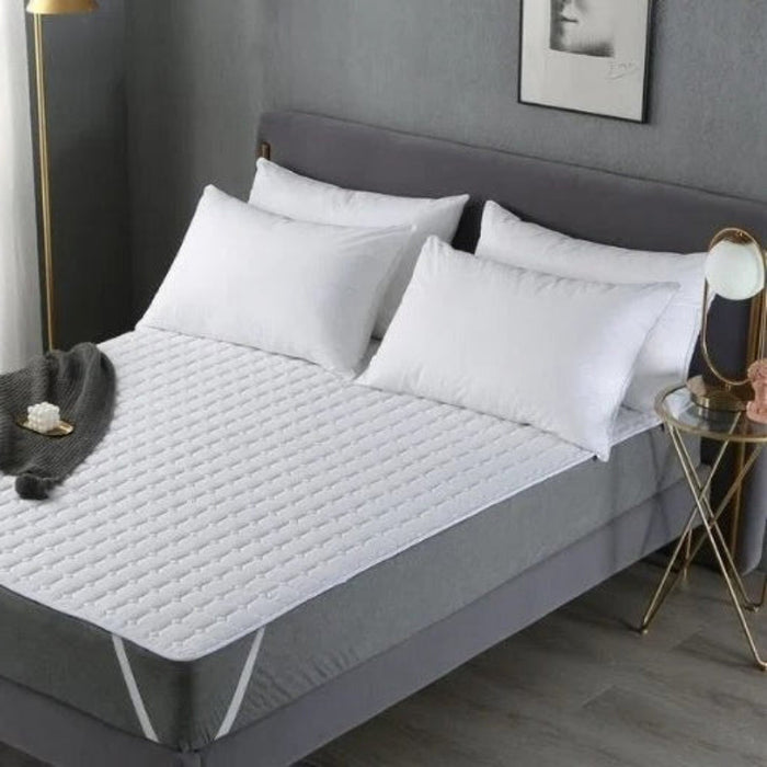 Quilted Fitted Mattress Protector – 50% Cotton / 50% Polyester, Hollow Fiber Fill